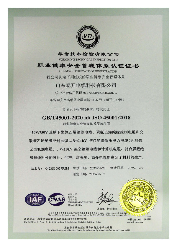 职业健康安全管理体系