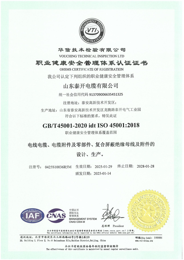 职业健康安全管理体系